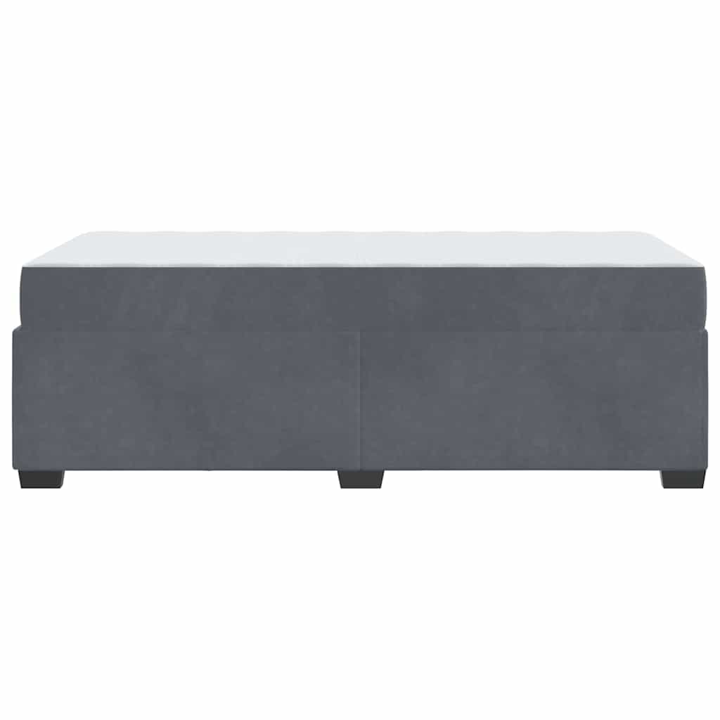 vidaXL Struttura letto con materasso Grigio scuro 100 x 200 cm Velluto