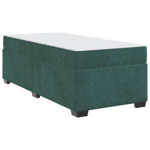 vidaXL Struttura letto con materasso Verde scuro 100 x 200 cm Velluto