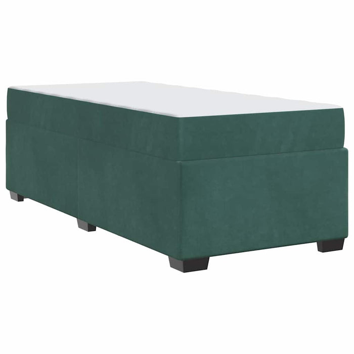 vidaXL Struttura letto con materasso Verde scuro 100 x 200 cm Velluto