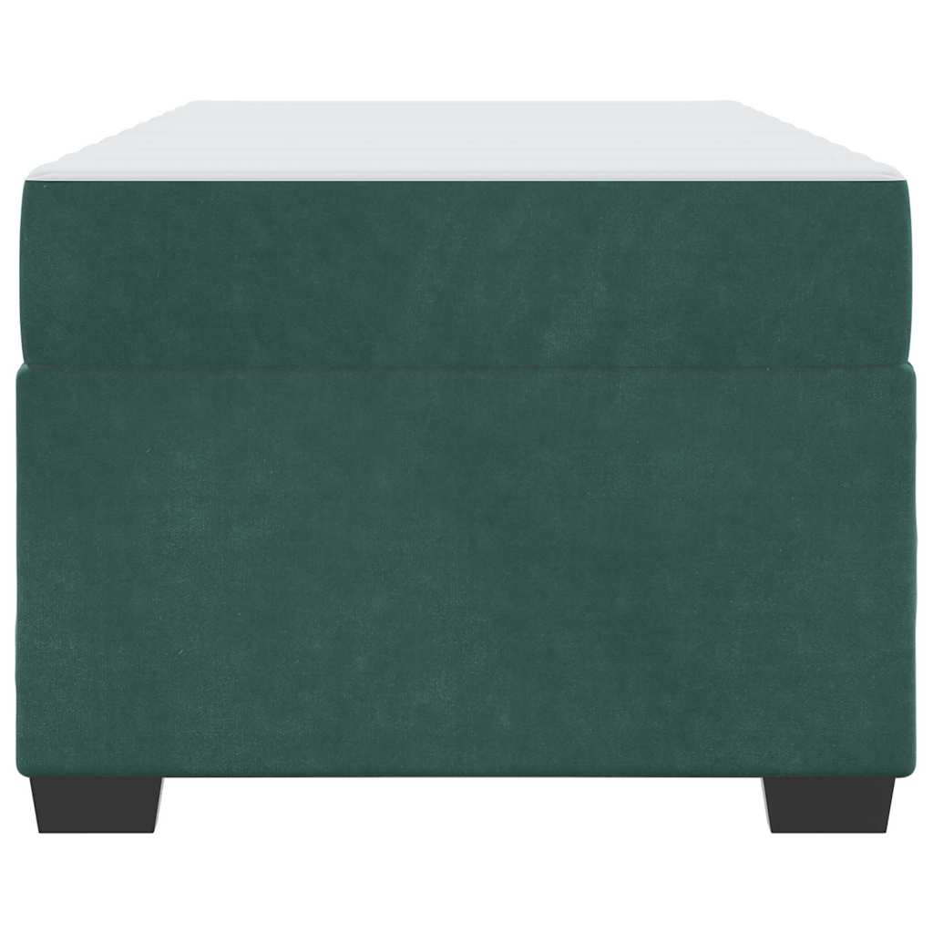 vidaXL Struttura letto con materasso Verde scuro 100 x 200 cm Velluto