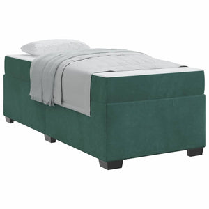 vidaXL Struttura letto con materasso Verde scuro 100 x 200 cm Velluto