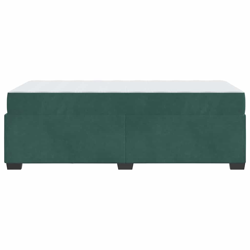 vidaXL Struttura letto con materasso Verde scuro 100 x 200 cm Velluto