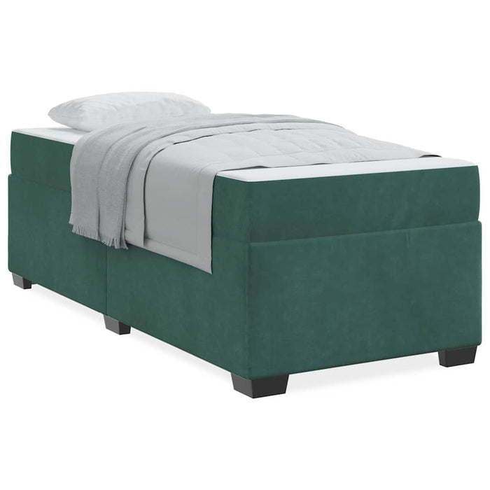 vidaXL Struttura letto con materasso Verde scuro 100 x 200 cm Velluto
