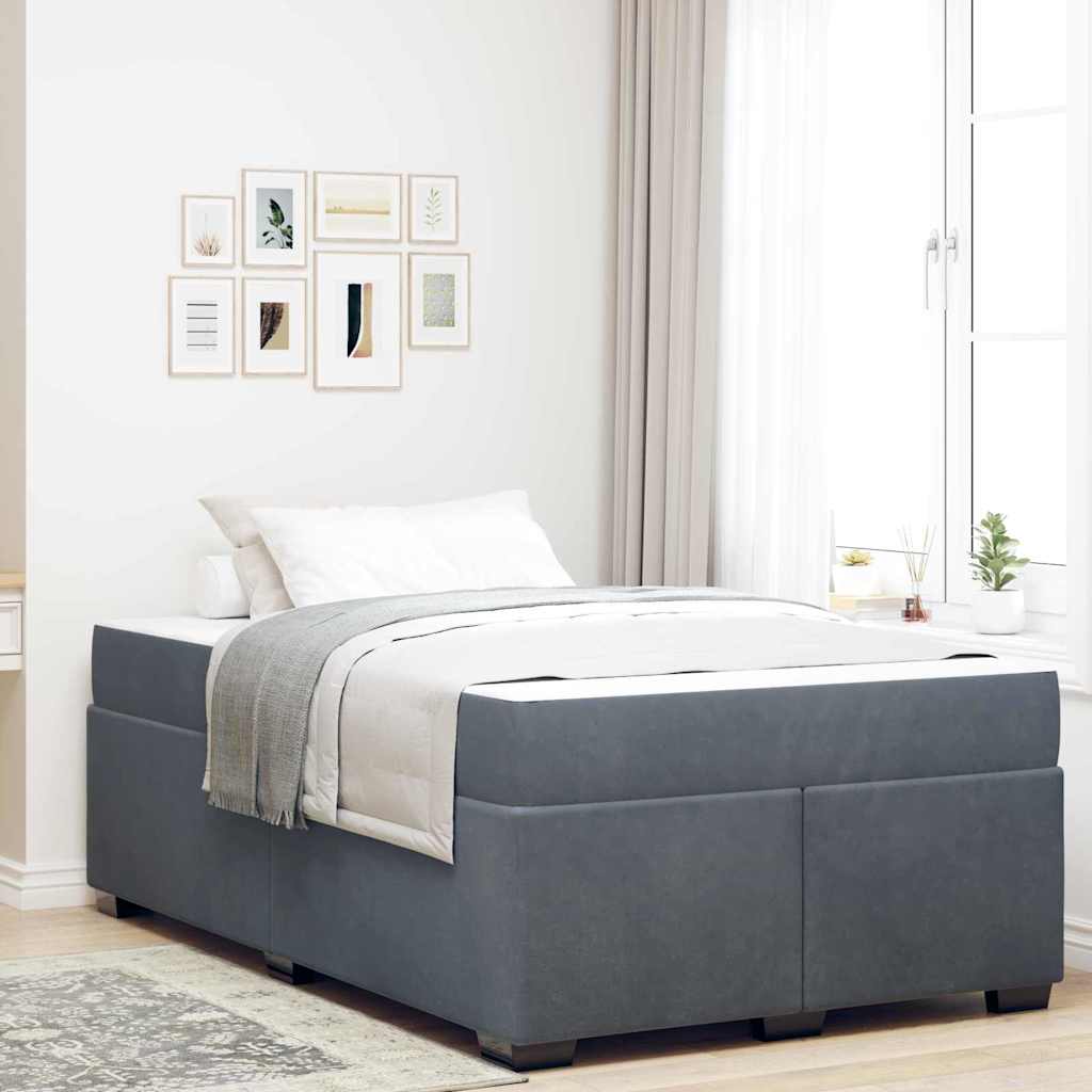 vidaXL Struttura letto con materasso Grigio scuro 120 x 190 cm Velluto