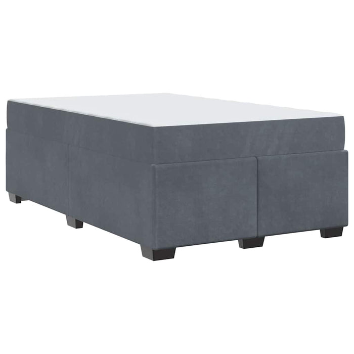 vidaXL Struttura letto con materasso Grigio scuro 120 x 190 cm Velluto