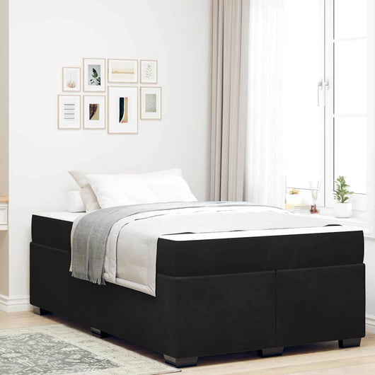 vidaXL Struttura letto con materasso Nero 120 x 190 cm Velluto