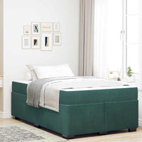 vidaXL Struttura letto con materasso Verde scuro 120 x 190 cm Velluto