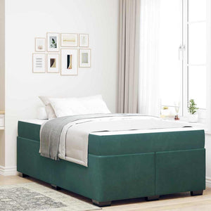 vidaXL Struttura letto con materasso Verde scuro 120 x 190 cm Velluto