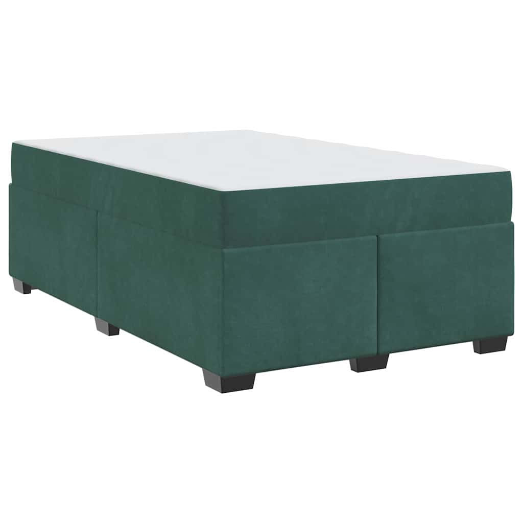 vidaXL Struttura letto con materasso Verde scuro 120 x 190 cm Velluto