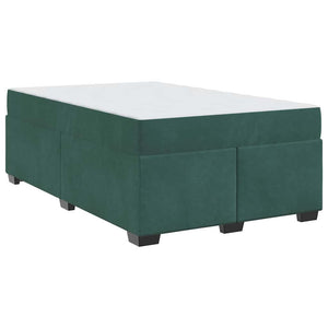 vidaXL Struttura letto con materasso Verde scuro 120 x 190 cm Velluto