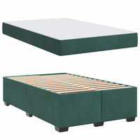 vidaXL Struttura letto con materasso Verde scuro 120 x 190 cm Velluto