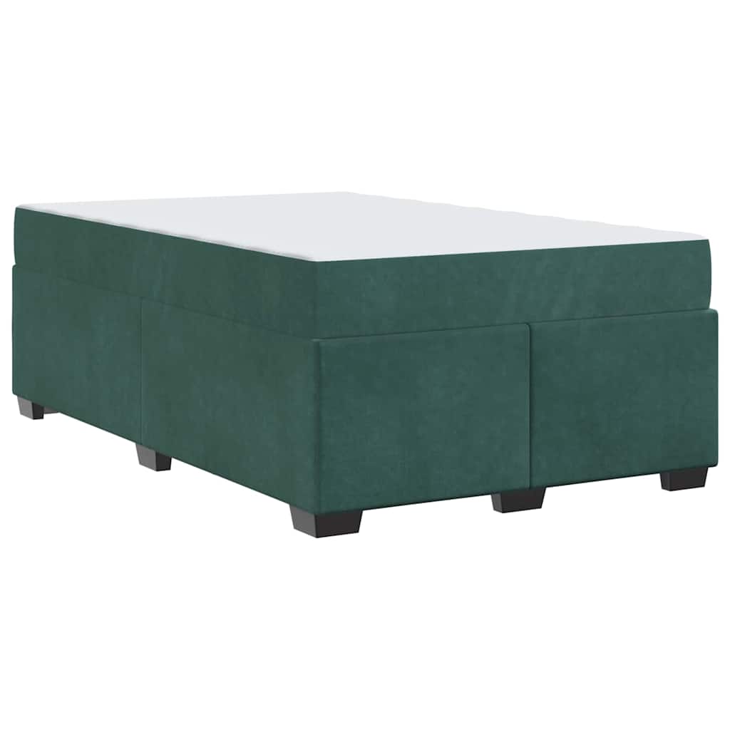 vidaXL Struttura letto con materasso Verde scuro 120 x 190 cm Velluto