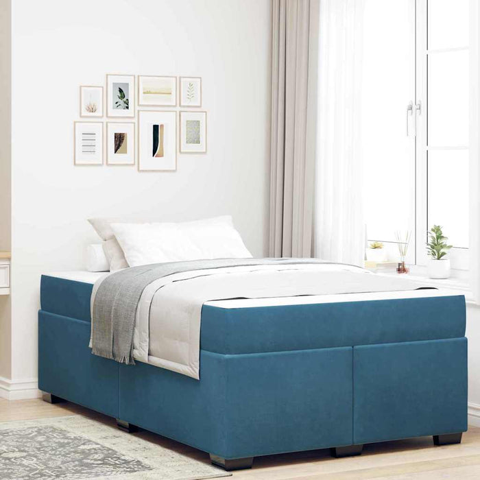 vidaXL Struttura letto con materasso Blu scuro 120 x 190 cm Velluto