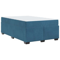 vidaXL Struttura letto con materasso Blu scuro 120 x 190 cm Velluto