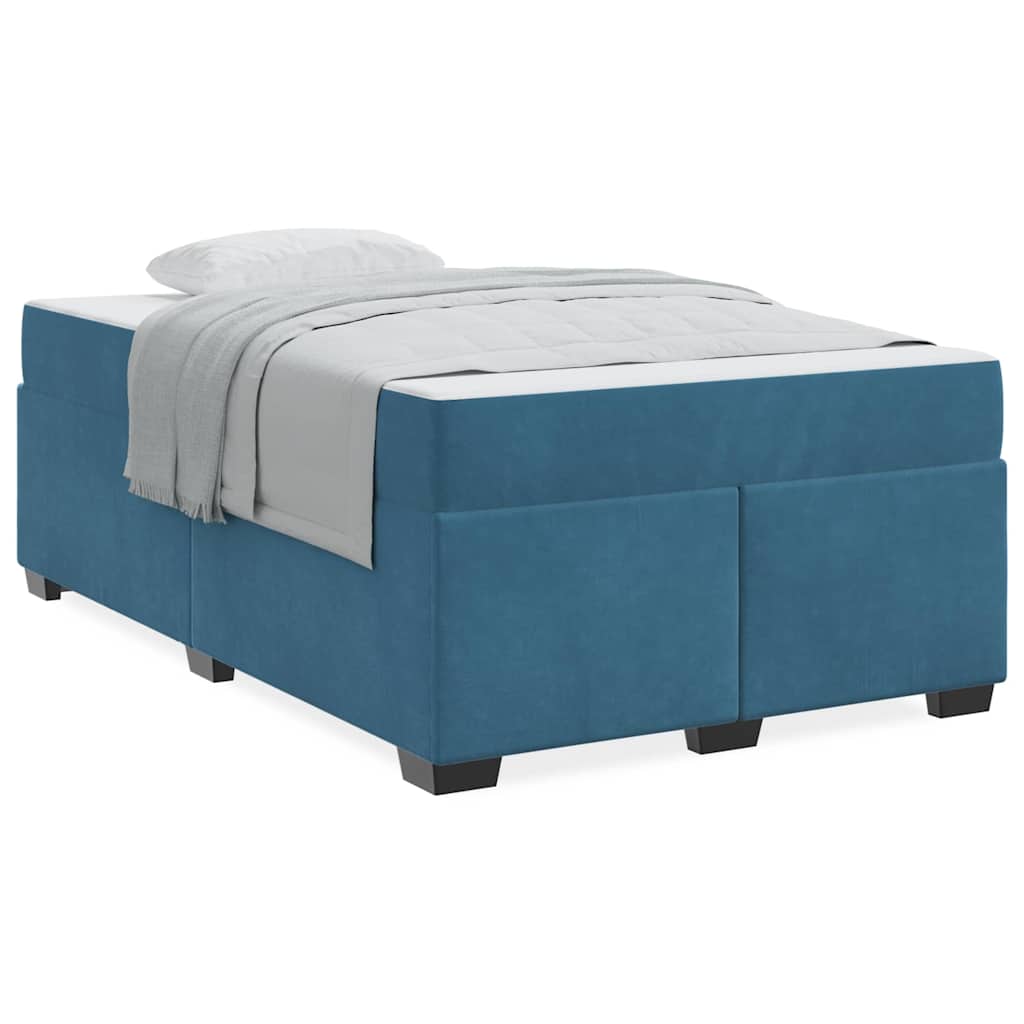 vidaXL Struttura letto con materasso Blu scuro 120 x 190 cm Velluto