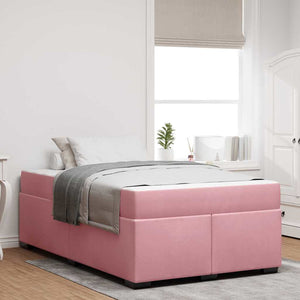 vidaXL Struttura letto con materasso Rosa 120 x 190 cm Velluto