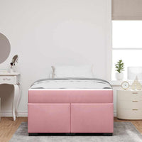 vidaXL Struttura letto con materasso Rosa 120 x 190 cm Velluto