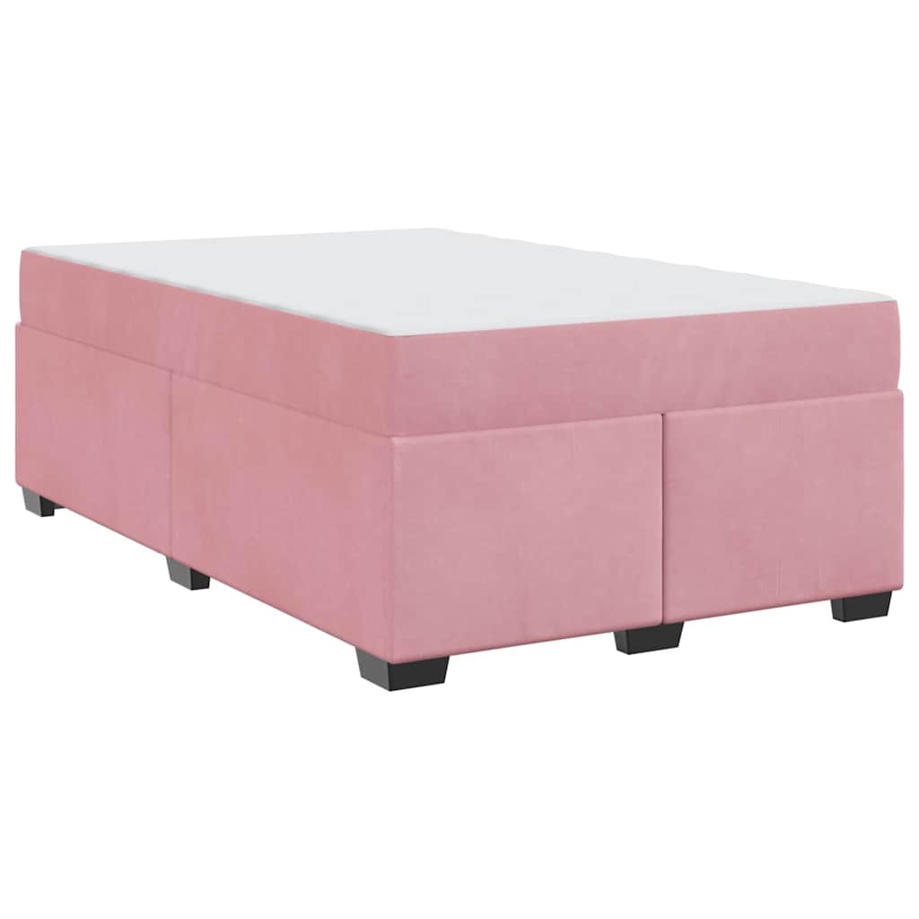 vidaXL Struttura letto con materasso Rosa 120 x 190 cm Velluto