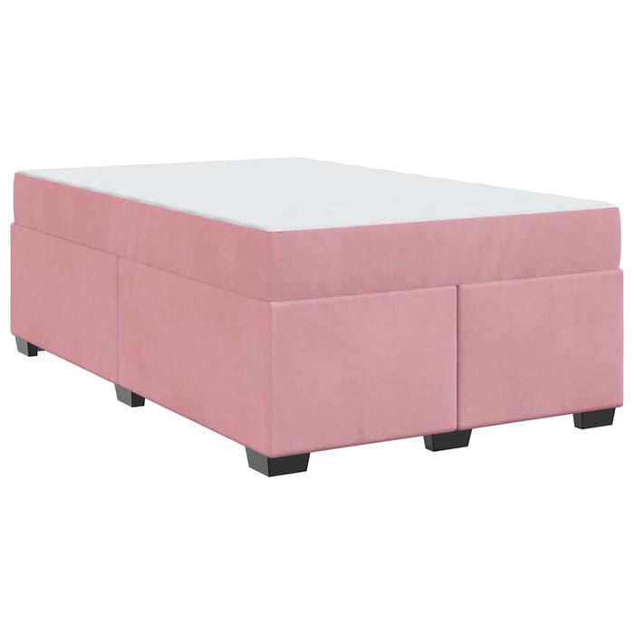 vidaXL Struttura letto con materasso Rosa 120 x 190 cm Velluto