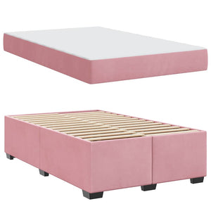 vidaXL Struttura letto con materasso Rosa 120 x 190 cm Velluto