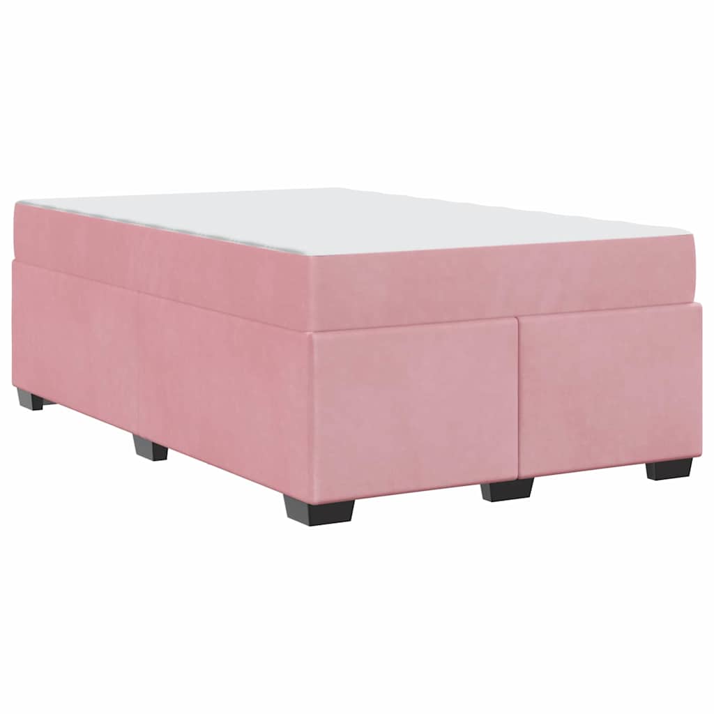 vidaXL Struttura letto con materasso Rosa 120 x 190 cm Velluto