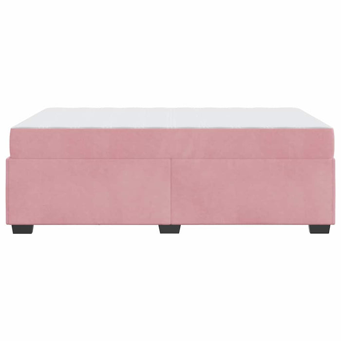 vidaXL Struttura letto con materasso Rosa 120 x 190 cm Velluto