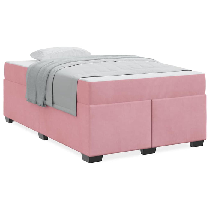 vidaXL Struttura letto con materasso Rosa 120 x 190 cm Velluto