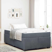 vidaXL Struttura letto con materasso Grigio scuro 120 x 200 cm Velluto