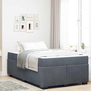 vidaXL Struttura letto con materasso Grigio scuro 120 x 200 cm Velluto