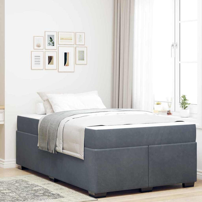 vidaXL Struttura letto con materasso Grigio scuro 120 x 200 cm Velluto