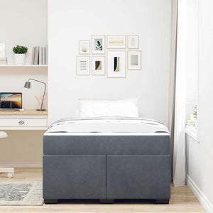 vidaXL Struttura letto con materasso Grigio scuro 120 x 200 cm Velluto