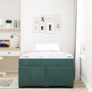 vidaXL Struttura letto con materasso Verde scuro 120 x 200 cm Velluto