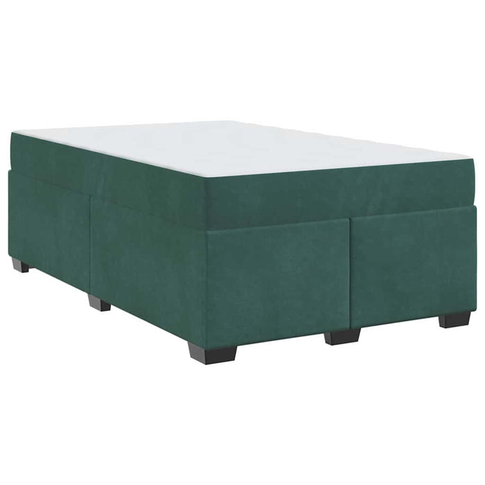 vidaXL Struttura letto con materasso Verde scuro 120 x 200 cm Velluto