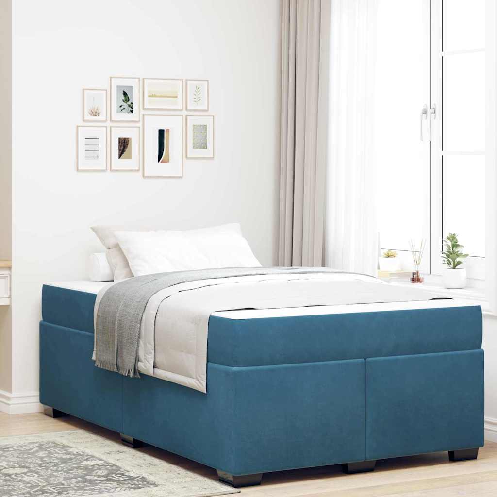 vidaXL Struttura letto con materasso Blu scuro 120 x 200 cm Velluto