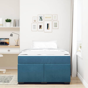 vidaXL Struttura letto con materasso Blu scuro 120 x 200 cm Velluto