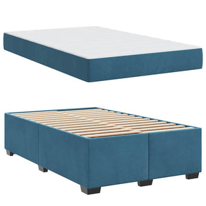 vidaXL Struttura letto con materasso Blu scuro 120 x 200 cm Velluto