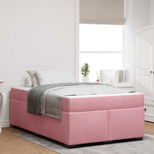 vidaXL Struttura letto con materasso Rosa 120 x 200 cm Velluto