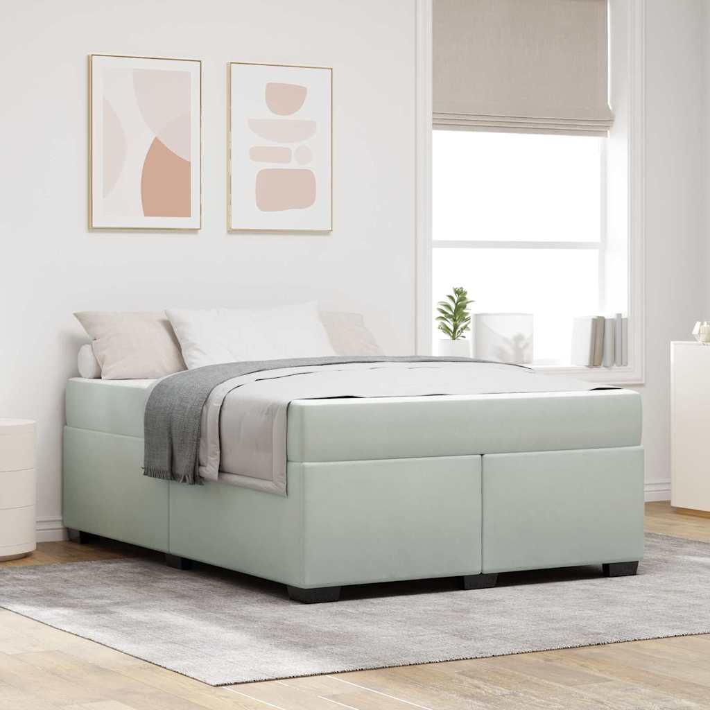 vidaXL Struttura letto con materasso Grigio chiaro 140 x 200 cm