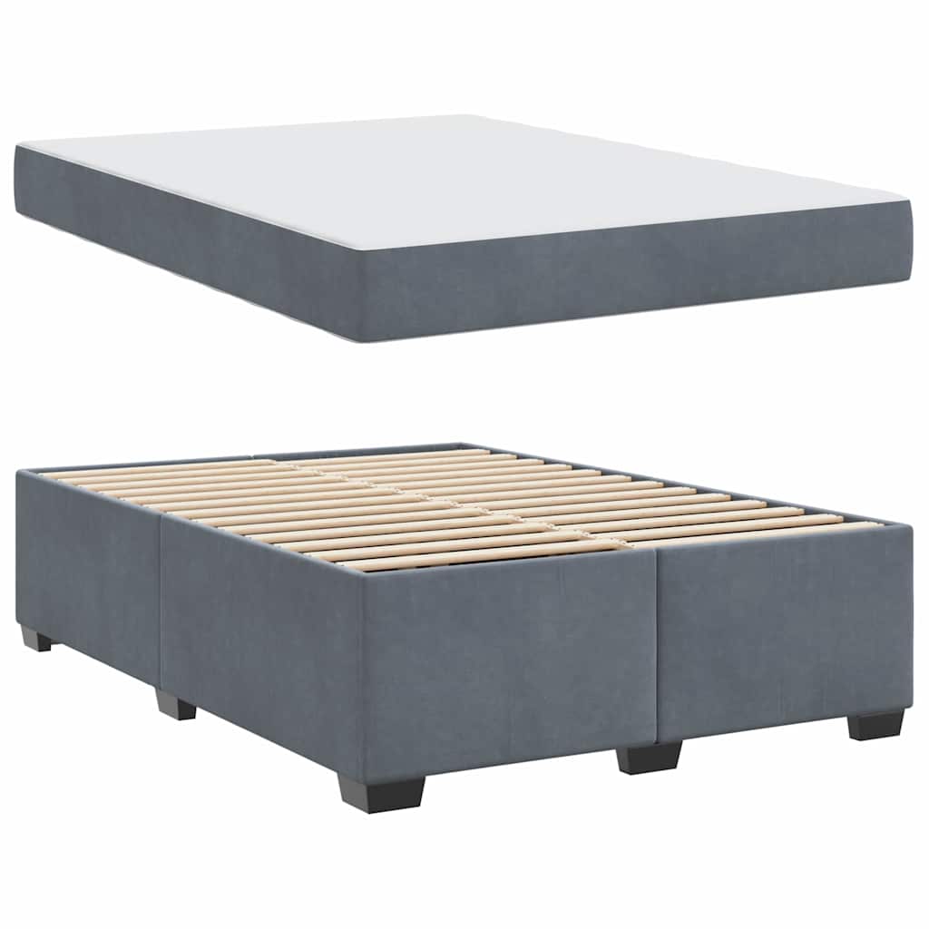 vidaXL Struttura letto con materasso Grigio scuro 140 x 200 cm Velluto