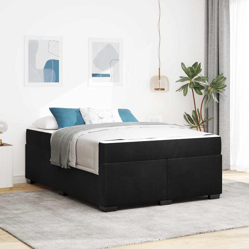 vidaXL Struttura letto con materasso Nero 140 x 200 cm Velluto