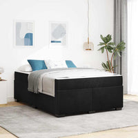 vidaXL Struttura letto con materasso Nero 140 x 200 cm Velluto