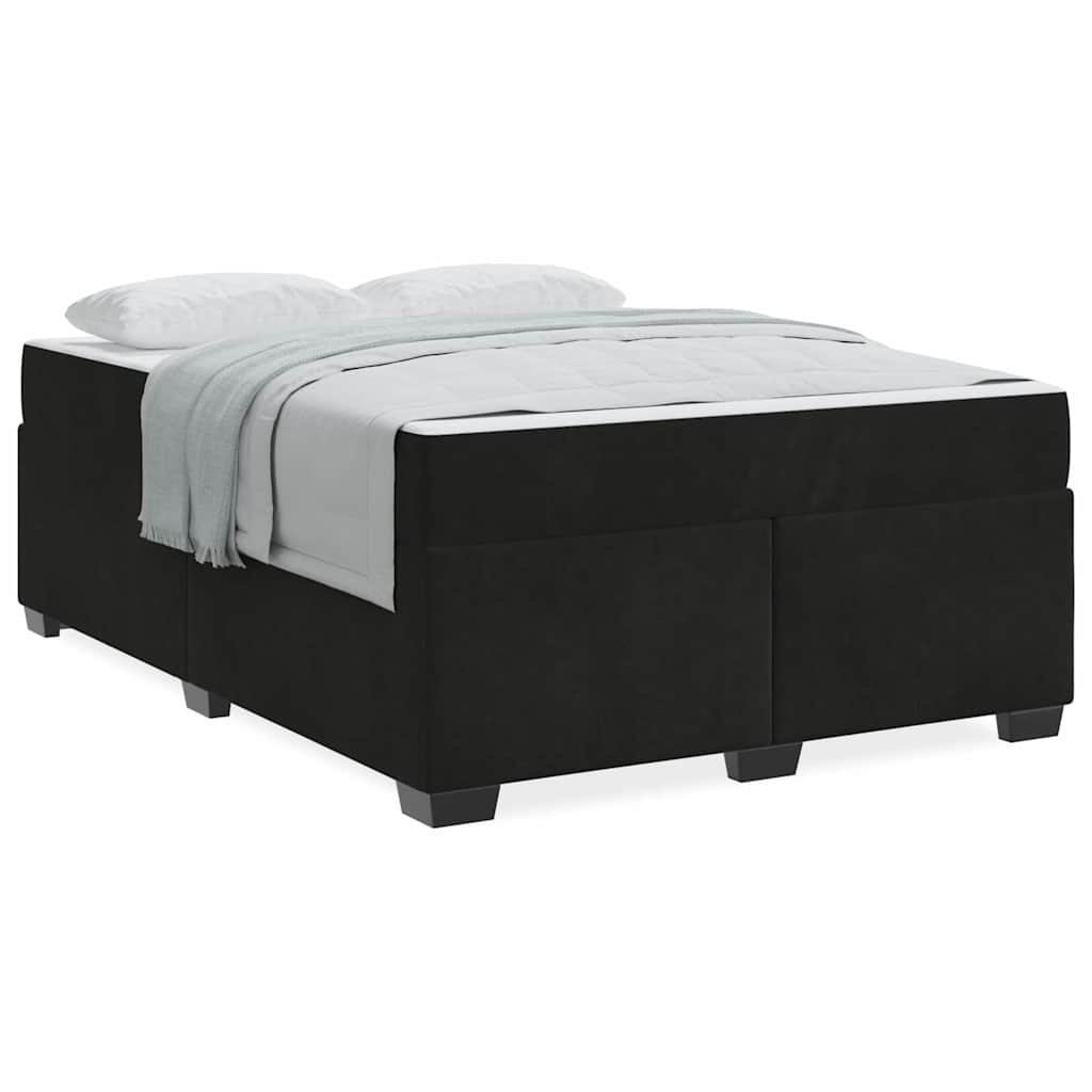 vidaXL Struttura letto con materasso Nero 140 x 200 cm Velluto