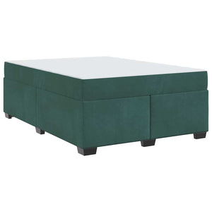 vidaXL Struttura letto con materasso Verde scuro 140 x 200 cm Velluto