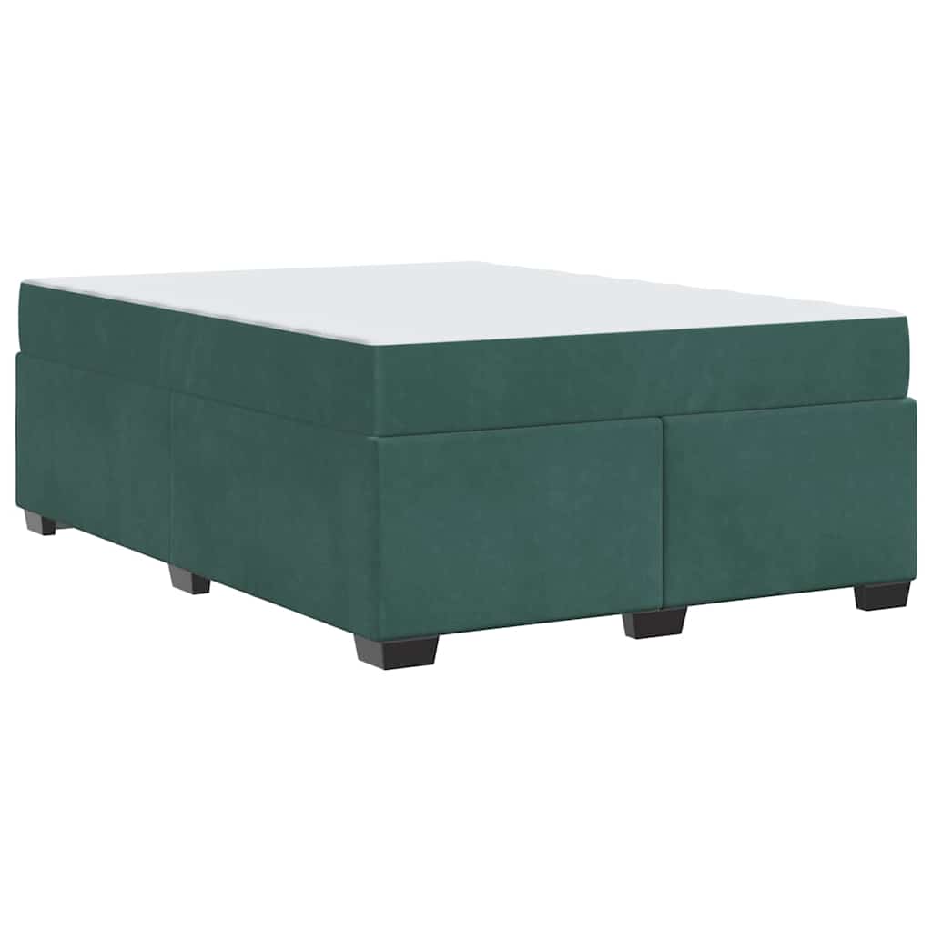 vidaXL Struttura letto con materasso Verde scuro 140 x 200 cm Velluto