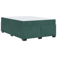 vidaXL Struttura letto con materasso Verde scuro 140 x 200 cm Velluto