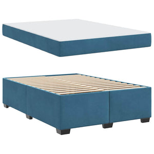 vidaXL Struttura letto con materasso Blu scuro 140 x 200 cm Velluto