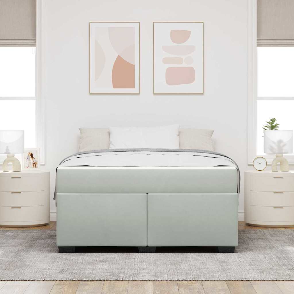 vidaXL Struttura letto con materasso Grigio chiaro 160 x 200 cm