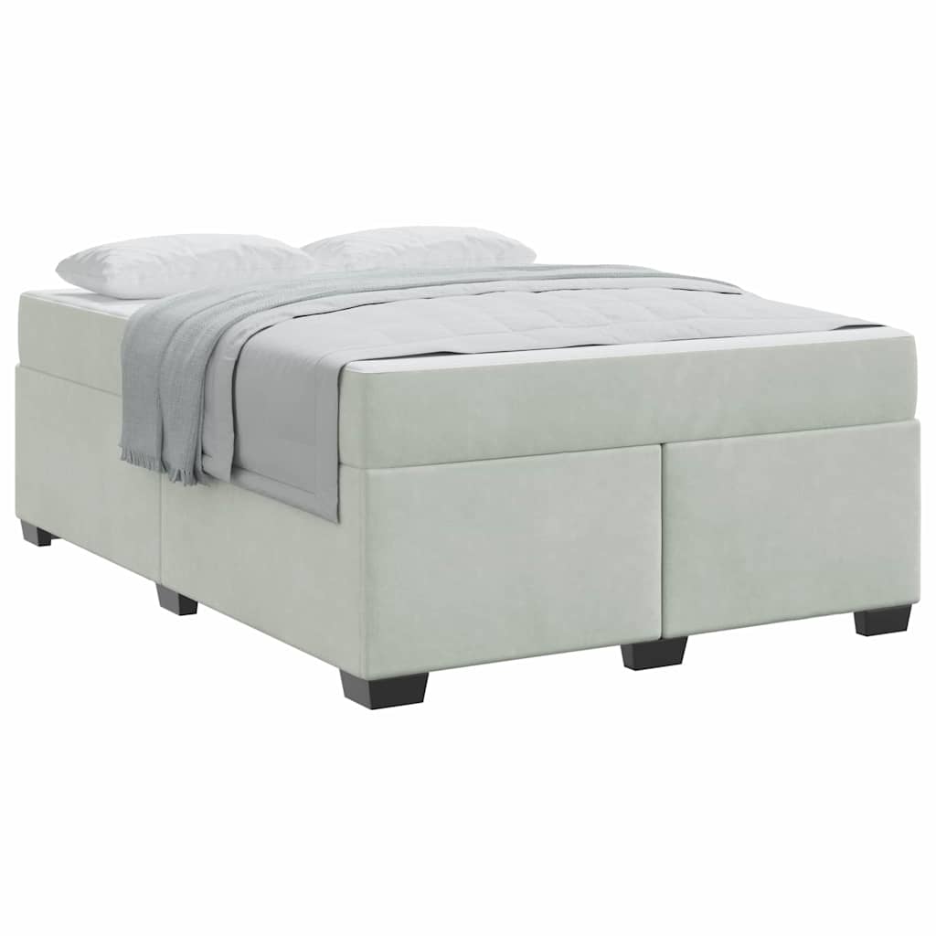 vidaXL Struttura letto con materasso Grigio chiaro 160 x 200 cm