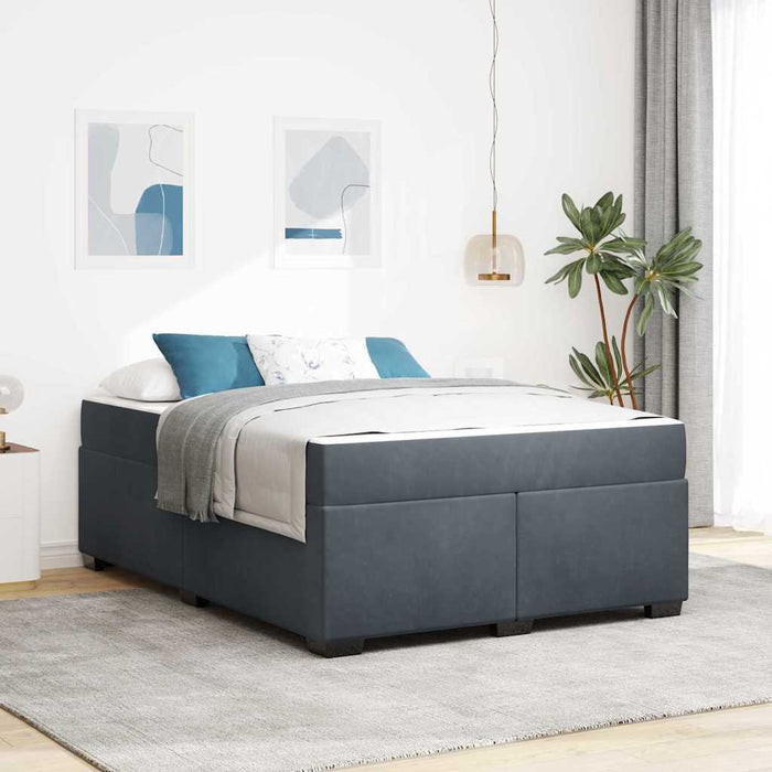 vidaXL Struttura letto con materasso Grigio scuro 160 x 200 cm Velluto