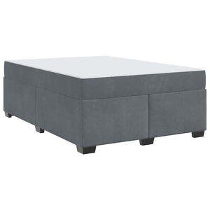 vidaXL Struttura letto con materasso Grigio scuro 160 x 200 cm Velluto
